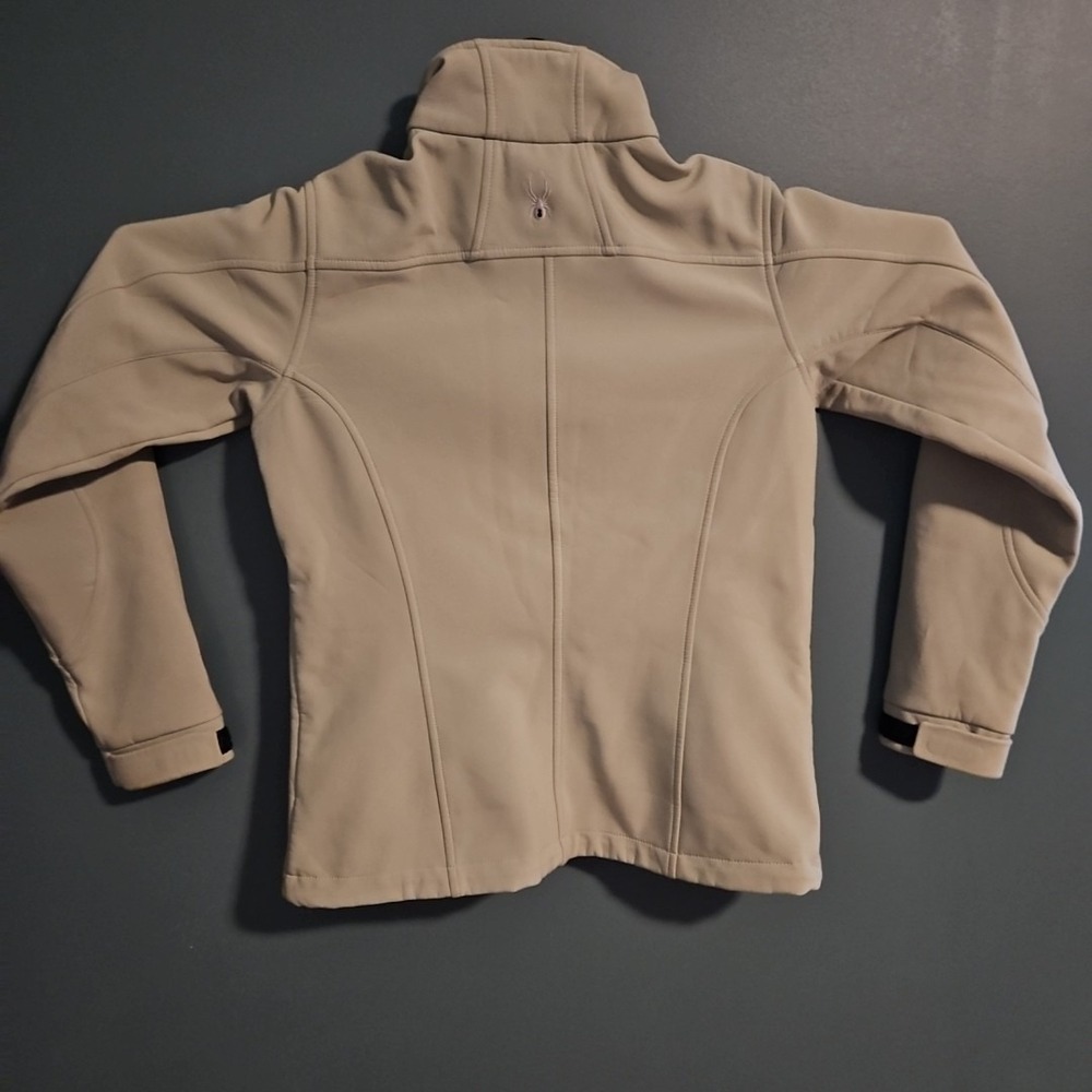 Spyder Zip Up Fleece Lined Softshell Jacket Womens Sz 8 Small Green XTL 10,000 - Picture 7 of 7